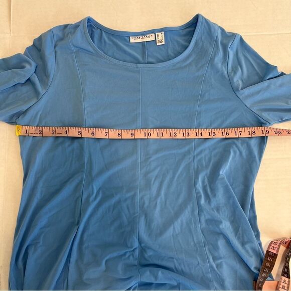 New Susan Graver Liquid Knit Fit and Flare Top in Coast Azure | Size M - Picture 7 of 8